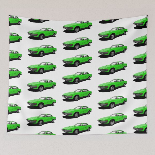 Artikelvorschau, Lime Green Triumph TR7 - Klassischer britischer Sportwagen entworfen und verkauft von Steve Kidd Art.
