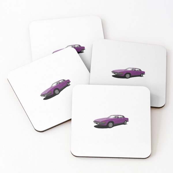 Artikelvorschau, Plum Purple Triumph TR7 - Klassischer britischer Sportwagen entworfen und verkauft von Steve Kidd Art.