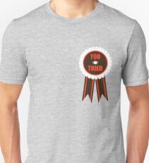You Tried Participation Ribbon (White/Brown) Slim Fit T-Shirt