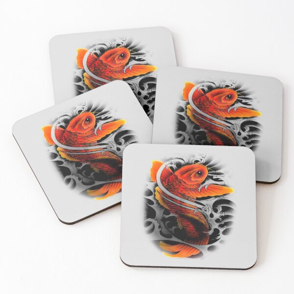 Item preview, Colored Koi fish tattoo designed and sold by attracdionz.