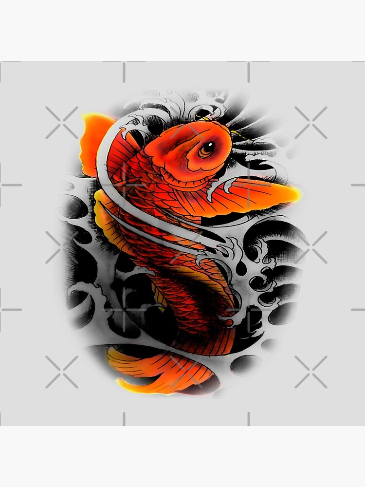 Colorful Koi Fish Tattoo Cover Up