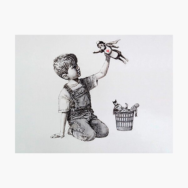 Item preview, Banksy Game Changer Infirmière Super-Héros designed and sold by SharpWallArts.