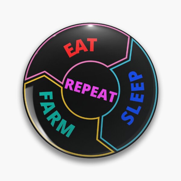 Item preview, Eat, sleep, farm, repeat designed and sold by Pugnaciousprint.
