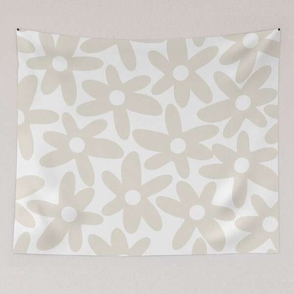 Item preview, Daisy Time Floral Pattern in Beige and White designed and sold by kierkegaard.