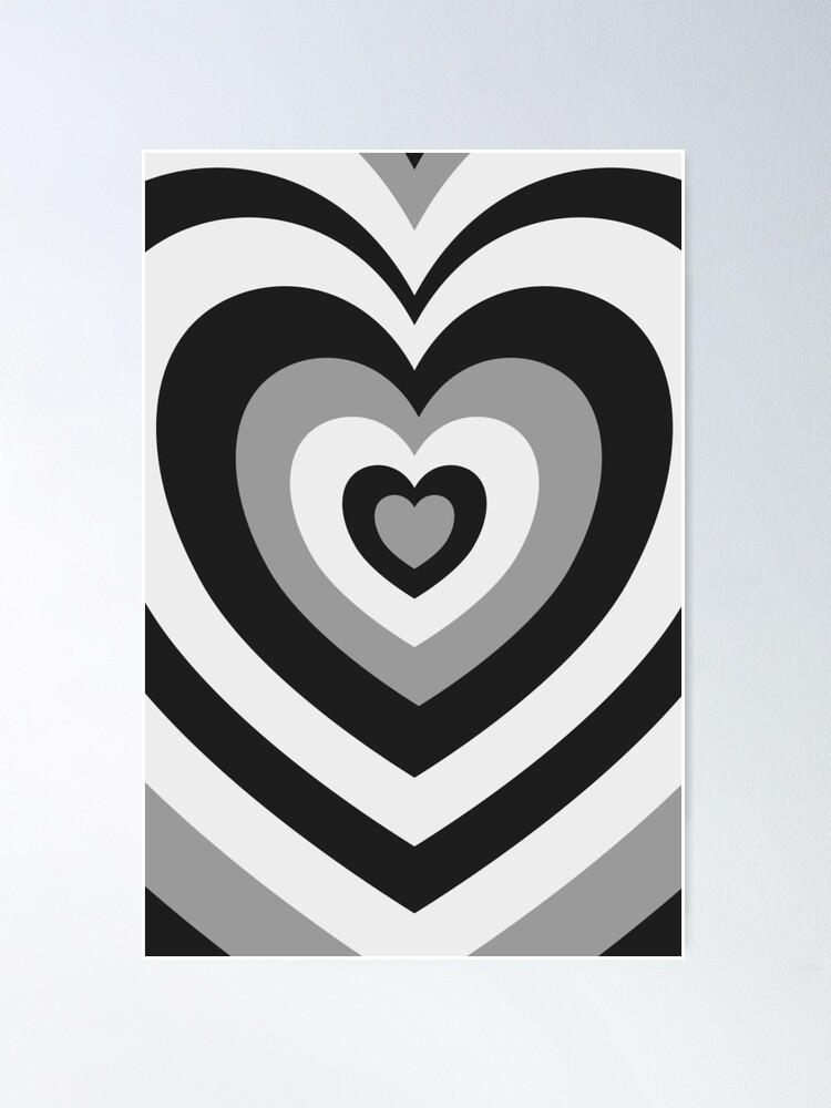 Society6 ケース Black Based White Heart Hypnotic Black & White Hearts Art Print by Simple Decor