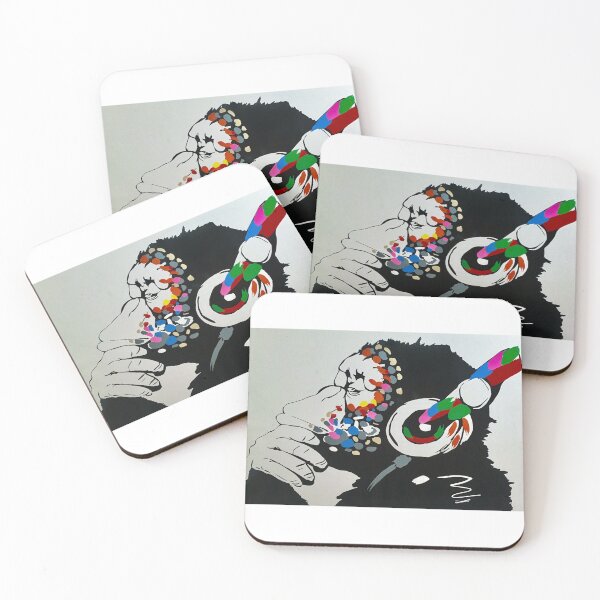 Item preview, Banksy Monkey with Headphones  designed and sold by SharpWallArts.