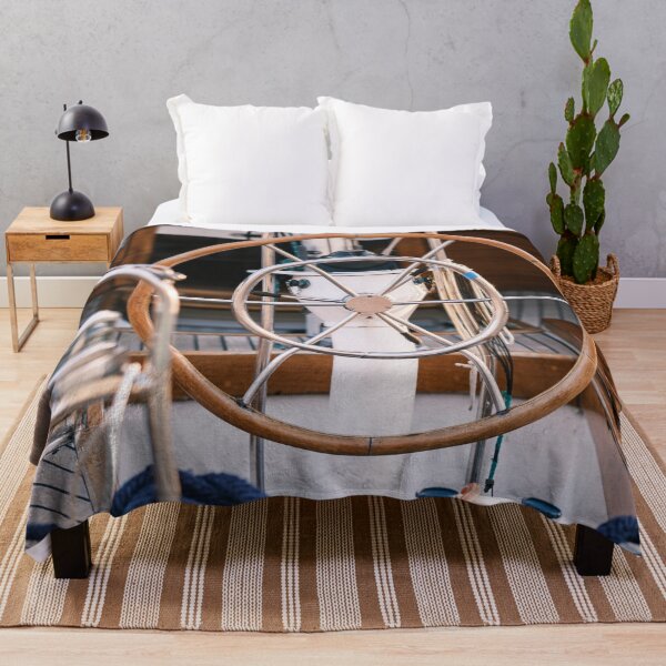 Item preview, Wood and Chrome Boat steering wheel designed and sold by mhailittlearts.