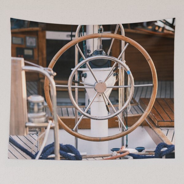 Item preview, Wood and Chrome Boat steering wheel designed and sold by mhailittlearts.