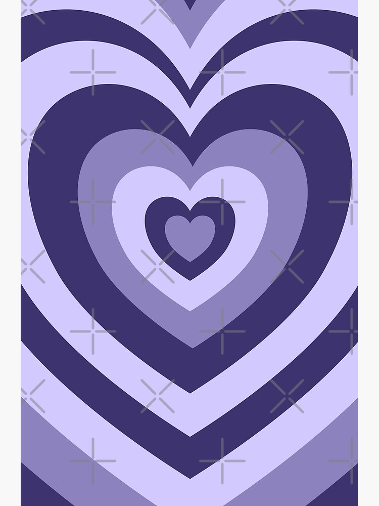 Purple Aesthetic Retro Heart Vintage Hearts Poster for Sale by