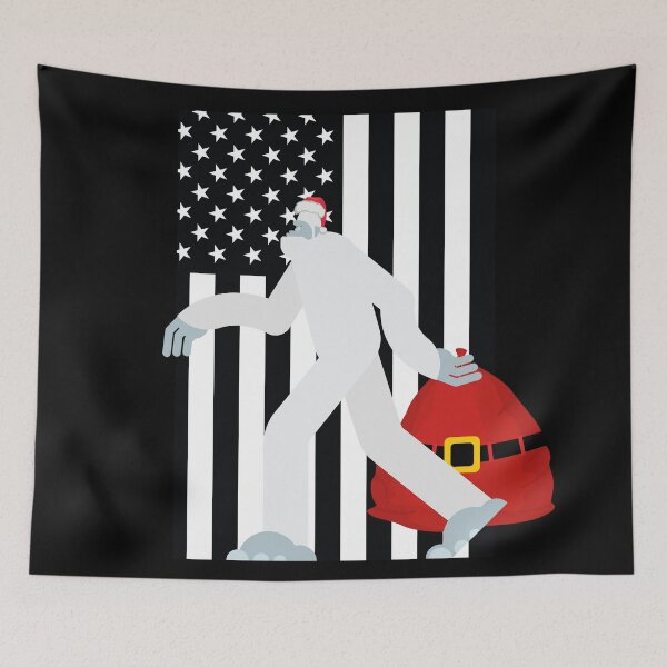 Item preview, Christmas Bigfoot with USA Flag- Sasquatch Xmas Costume designed and sold by CaitU.