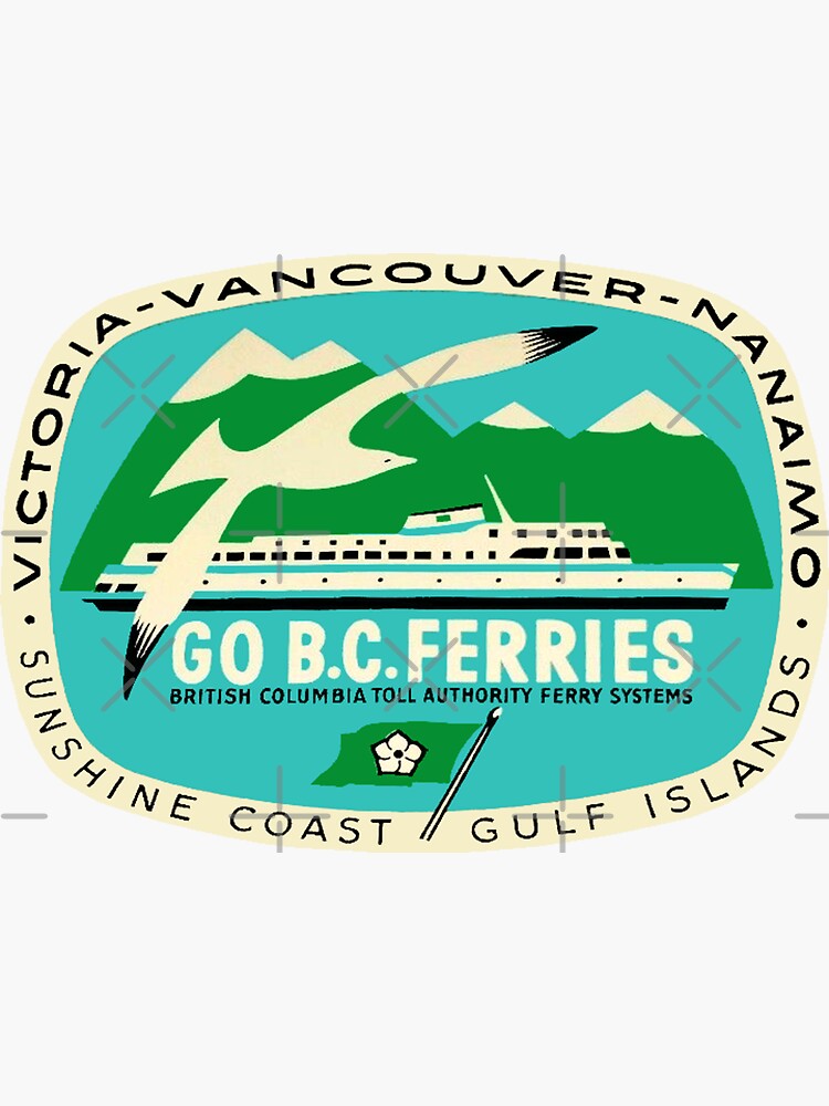 "BC Ferries Victoria Vancouver Vintage Travel Decal" Sticker for Sale by hilda74 Redbubble