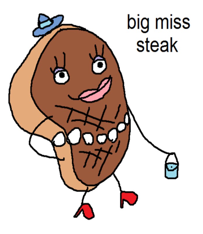 "big miss steak meme" Stickers by Starrlashaexo Redbubble
