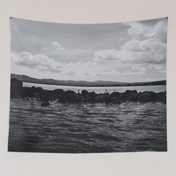 Item preview, Fiji Ocean, Sky, Clouds and a Rock Jetty - Black & White  designed and sold by RKMR.