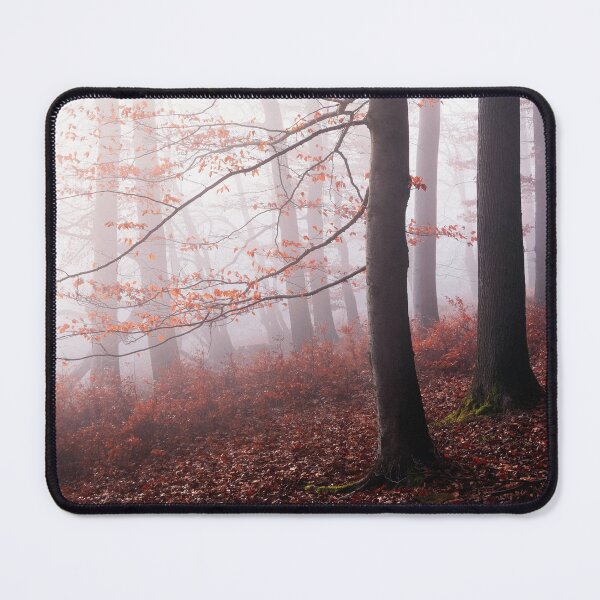 Item preview, Stay With Me // Misty Autumn Fairytale Wilderness Forest With Red Leaf Trees Covered In Magic Light And Fog designed and sold by Tordis Kayma.