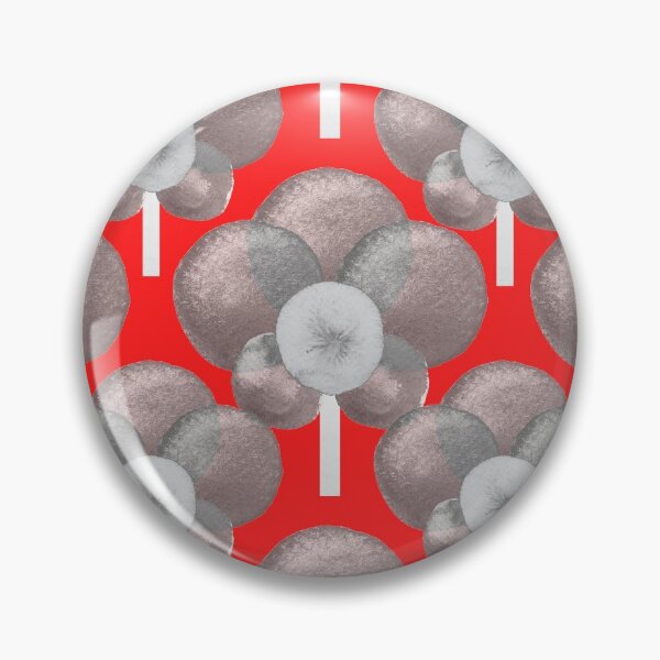 Item preview, Watercolour grey tones retro poppy flower pattern on bright red designed and sold by yennyz.