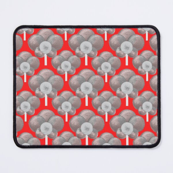 Item preview, Watercolour grey tones retro poppy flower pattern on bright red designed and sold by yennyz.
