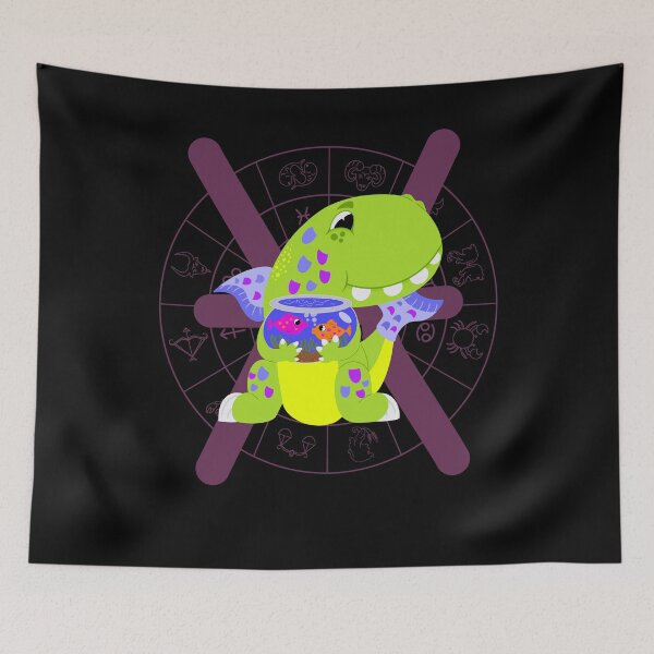 Item preview, Cute Pisces Zodiac Sign Fish Astrology T-Rex Dinosaur designed and sold by RJ-Art.