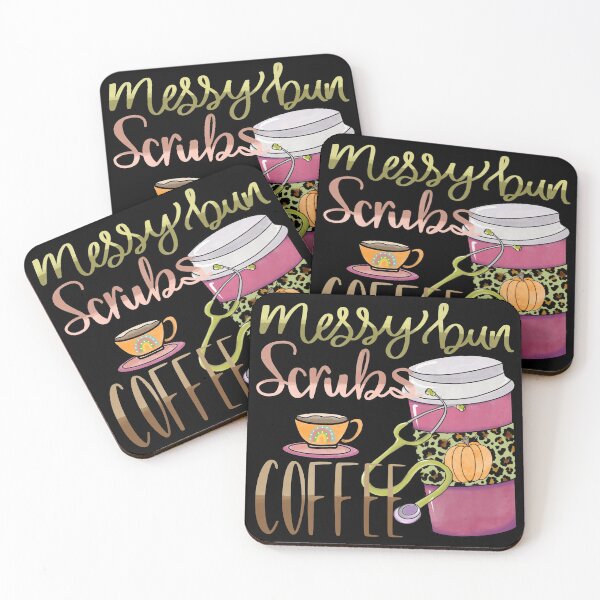 Item preview, Messy Bun Scrubs Coffee designed and sold by dalypdesign.
