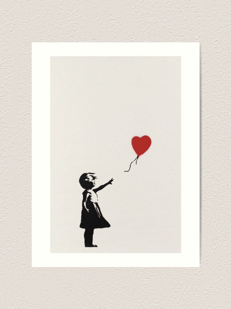 Banksy girl with red balloon wcp ポスター Banksy Girl With Red Balloon