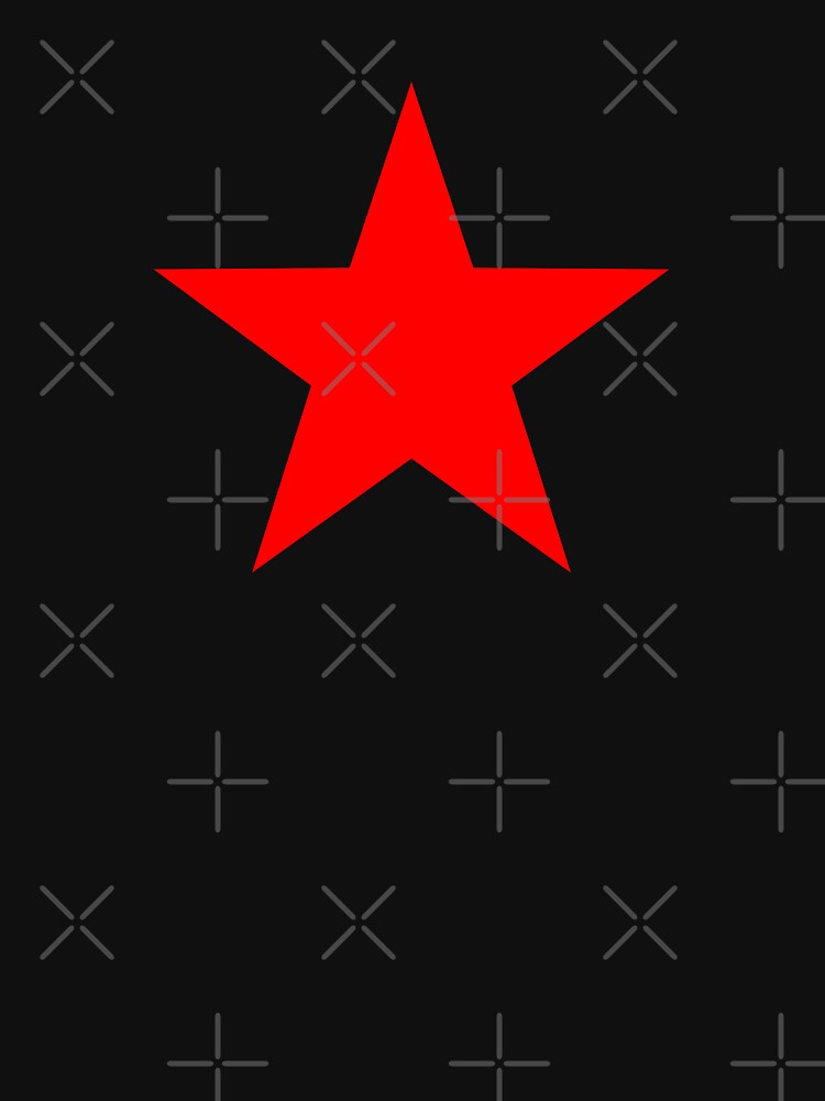 Five-pointed and Filled Red Star Design on Black/Dark by ramiro
