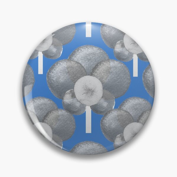 Item preview, Watercolour grey tones retro poppy flower pattern on sky blue designed and sold by yennyz.