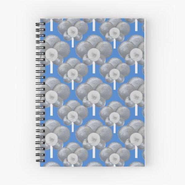Item preview, Watercolour grey tones retro poppy flower pattern on sky blue designed and sold by yennyz.