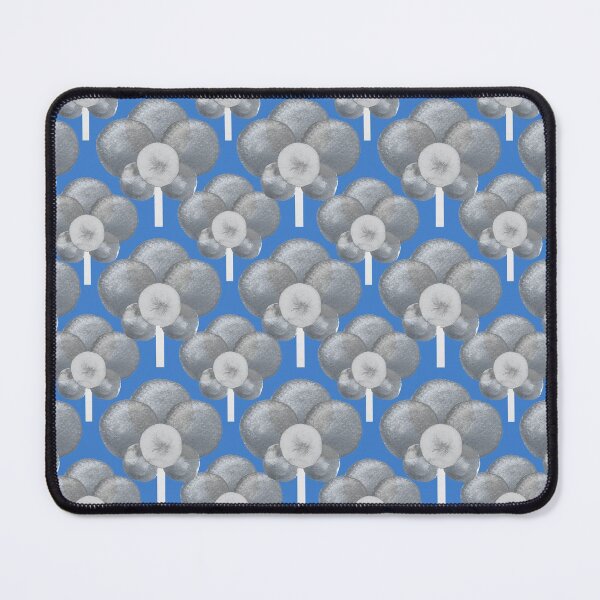 Item preview, Watercolour grey tones retro poppy flower pattern on sky blue designed and sold by yennyz.