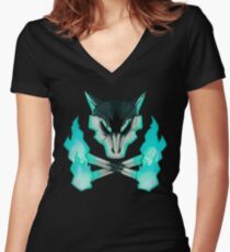 Pokemon - Alolan Marowak Skull Women's Fitted V-Neck T-Shirt
