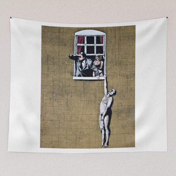 Item preview, Banksy Well Hung Lover designed and sold by SharpWallArts.