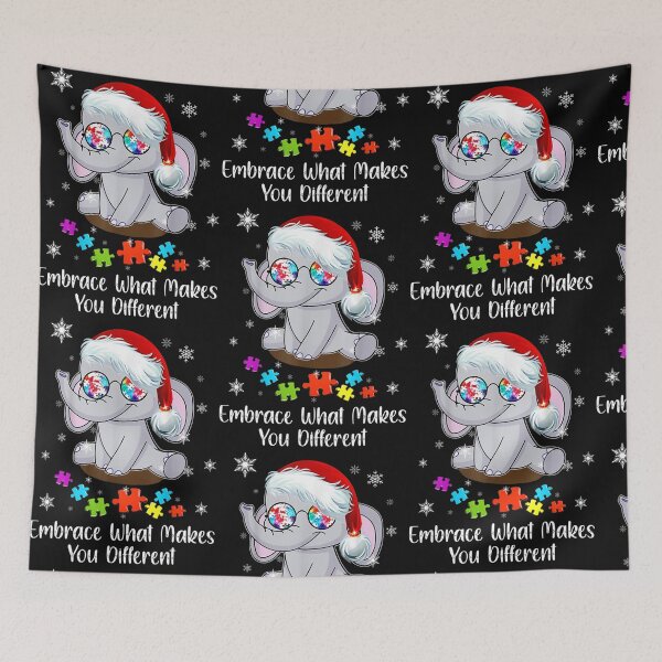 Item preview, Autism Christmas Embrace Makes You Different Elephants Xmas designed and sold by lehienanh.