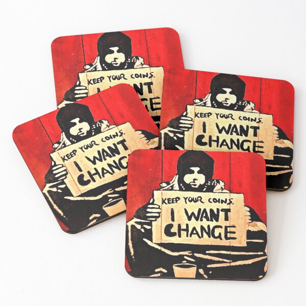 Item preview, Banksy Keep Your Coins I Want a Change designed and sold by SharpWallArts.
