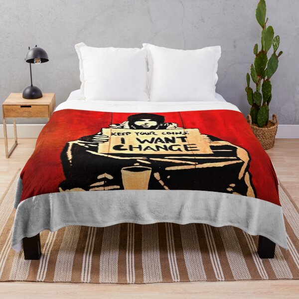 Item preview, Banksy Keep Your Coins I Want a Change designed and sold by SharpWallArts.