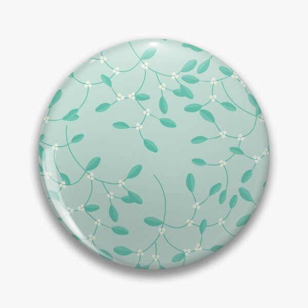 Item preview, Mistletoe Light Turquoise Christmas Cottagecore Pattern designed and sold by cashewdays.