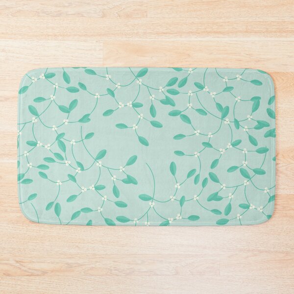 Item preview, Mistletoe Light Turquoise Christmas Cottagecore Pattern designed and sold by cashewdays.