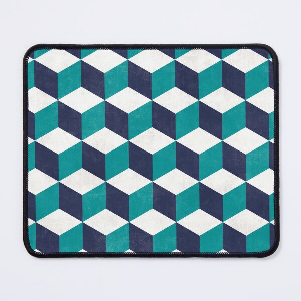 Item preview, Geometric Cube Pattern - Turquoise, White, Blue Concrete designed and sold by Zoltan Ratko.
