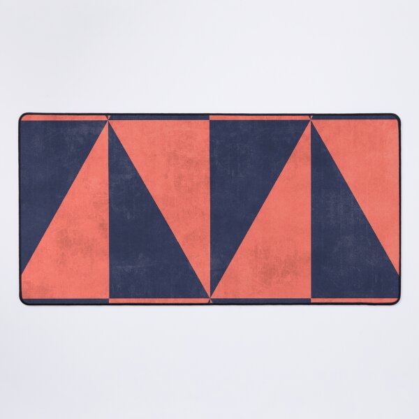 Item preview, Geometric Triangle Pattern - Coral, Blue Concrete designed and sold by Zoltan Ratko.