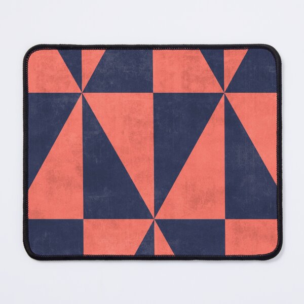 Item preview, Geometric Triangle Pattern - Coral, Blue Concrete designed and sold by Zoltan Ratko.