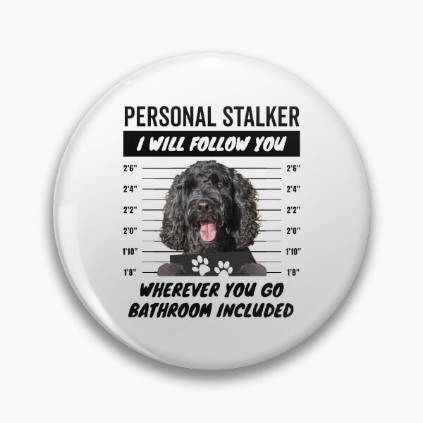 Item preview, Personal Stalker Dog – Black Labradoodle designed and sold by More Cute Dogs.