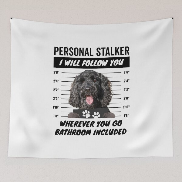 Item preview, Personal Stalker Dog – Black Labradoodle designed and sold by More Cute Dogs.