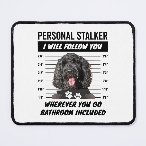 Item preview, Personal Stalker Dog – Black Labradoodle designed and sold by More Cute Dogs.