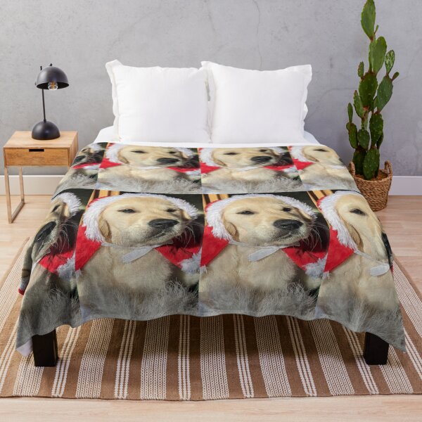 Artikelvorschau, Golden Retriever Welpe Weihnachtsmann entworfen und verkauft von Fluffycat2020.
