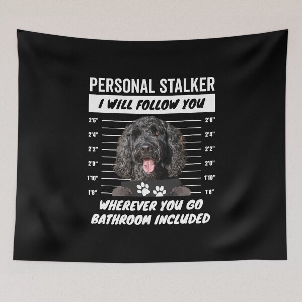 Item preview, Personal Stalker Dog – Black Labradoodle designed and sold by More Cute Dogs.