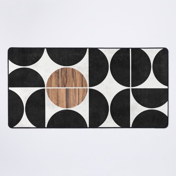 Mid-Century Modern Pattern No.1 - Concrete and Wood Desk Mat