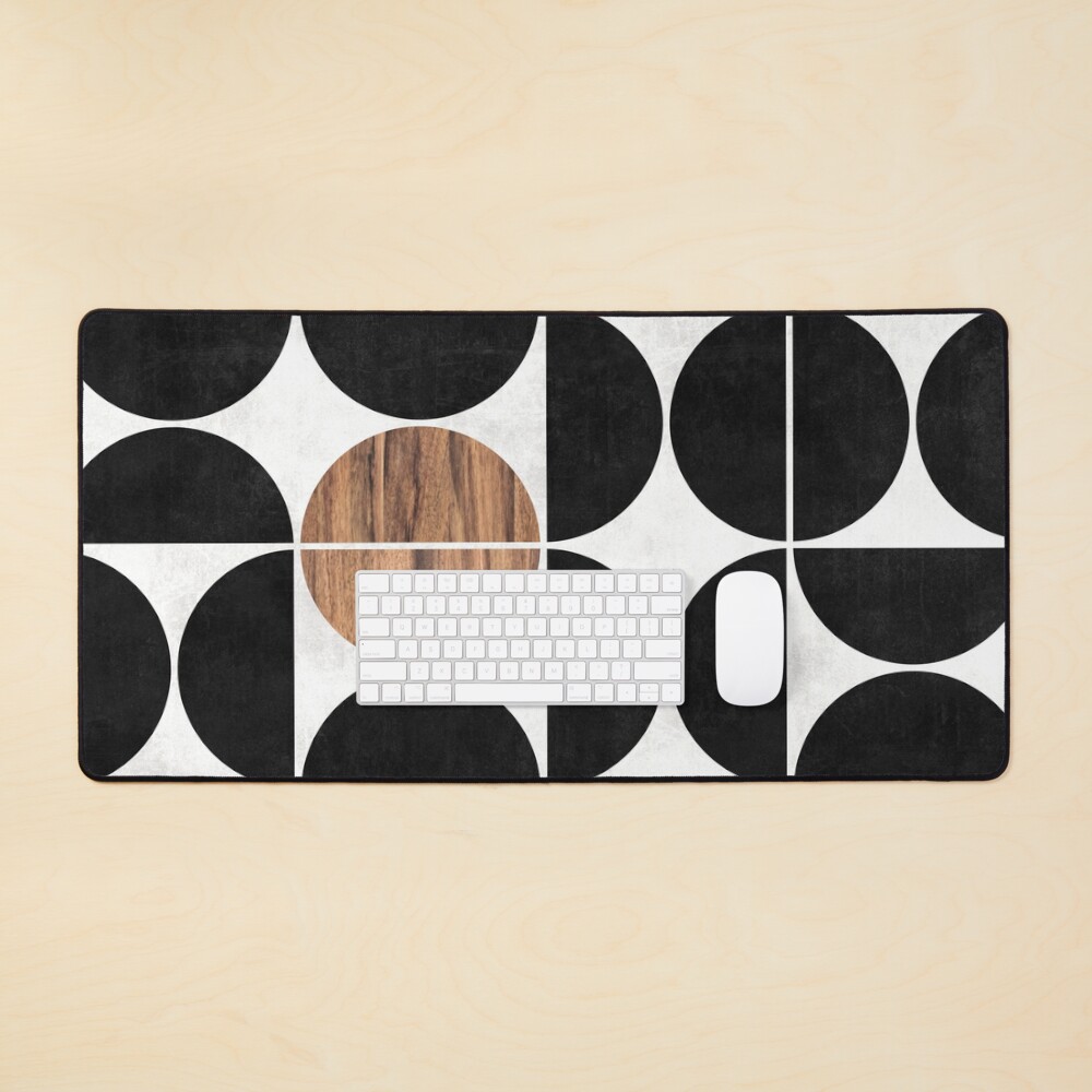 Mid-Century Modern Pattern No.1 - Concrete and Wood Mouse Pad