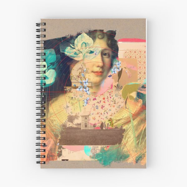 Item preview, Vintage girl and flowers, artistic collage designed and sold by VictoriaHerrera.
