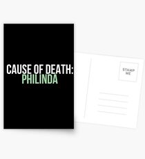 Cause of Death: Philinda Postkarten