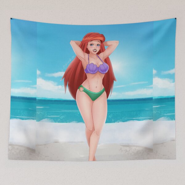 Item preview, Redhead Mermaid Bikini PinUp designed and sold by ladykraken.