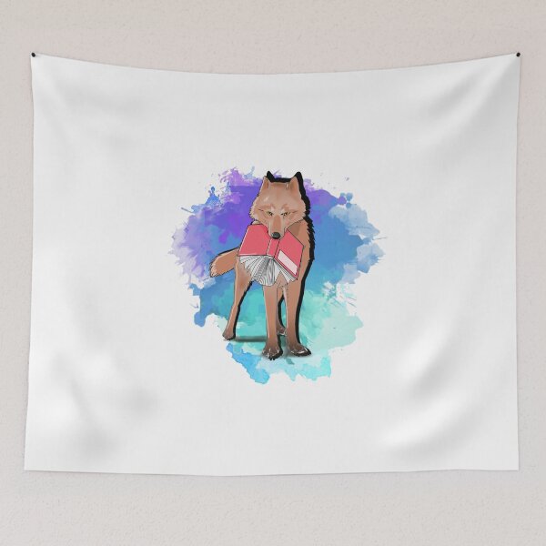 Item preview, Watercolor wolf - wold and books  designed and sold by AXIOM13.