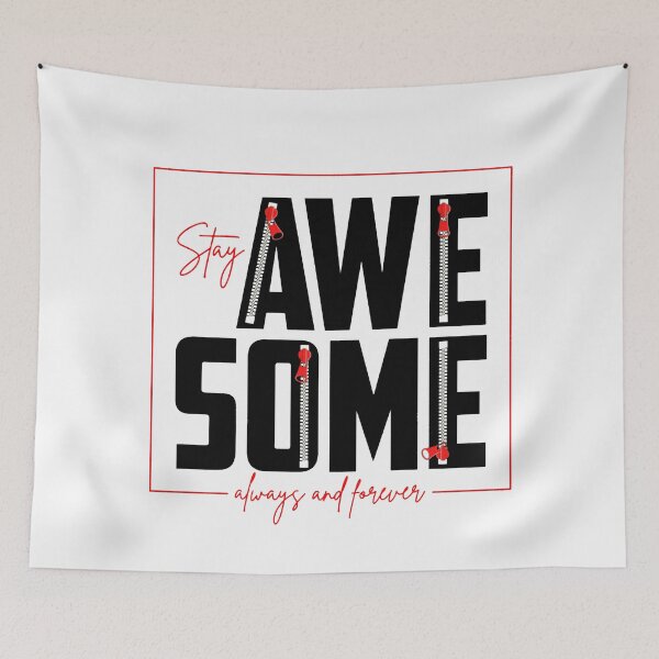 Item preview, Motivation Slogan - Stay Awesome Always and Forever Zipper Design Red & Black designed and sold by WearWolfDesigns.