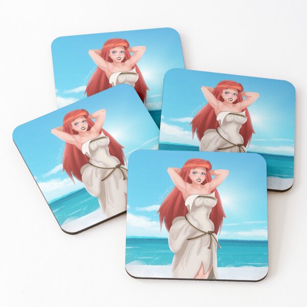 Item preview, Redhead Mermaid Sailing Boat PinUp designed and sold by ladykraken.